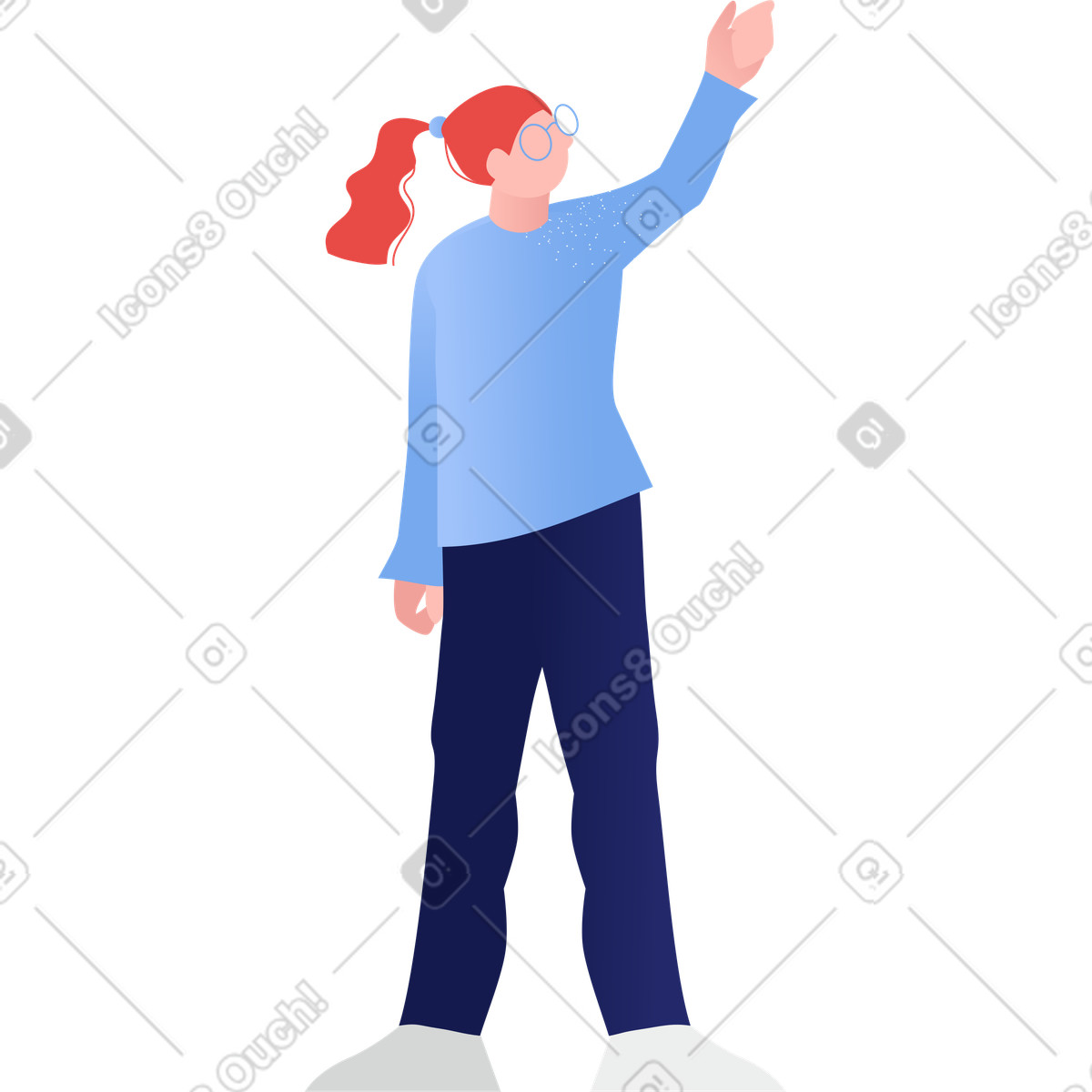 Donna che tiene qualcosa illustrazione in stile Clip scarica in PNG, SVG