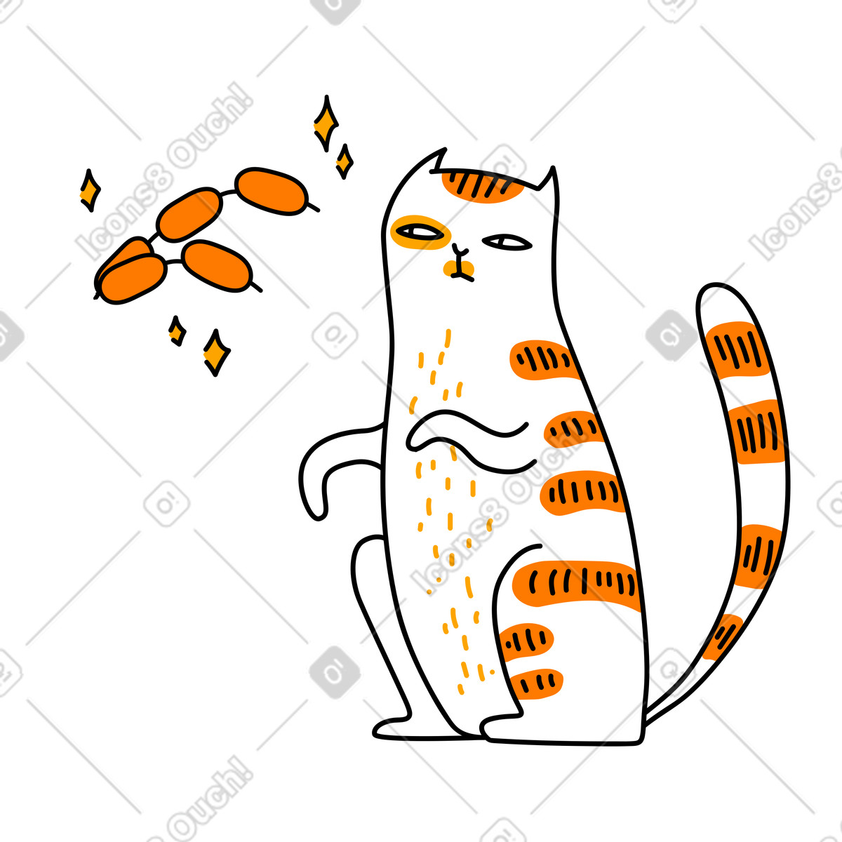 Vom essen träumen-Illustration im Purr-Stil als Download in PNG, SVG