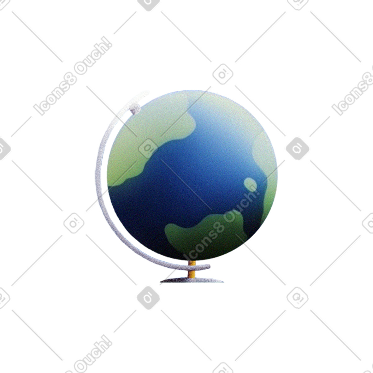 Globe illustration clipart image in PNG, SVG, GIF showcasing the Earth's features