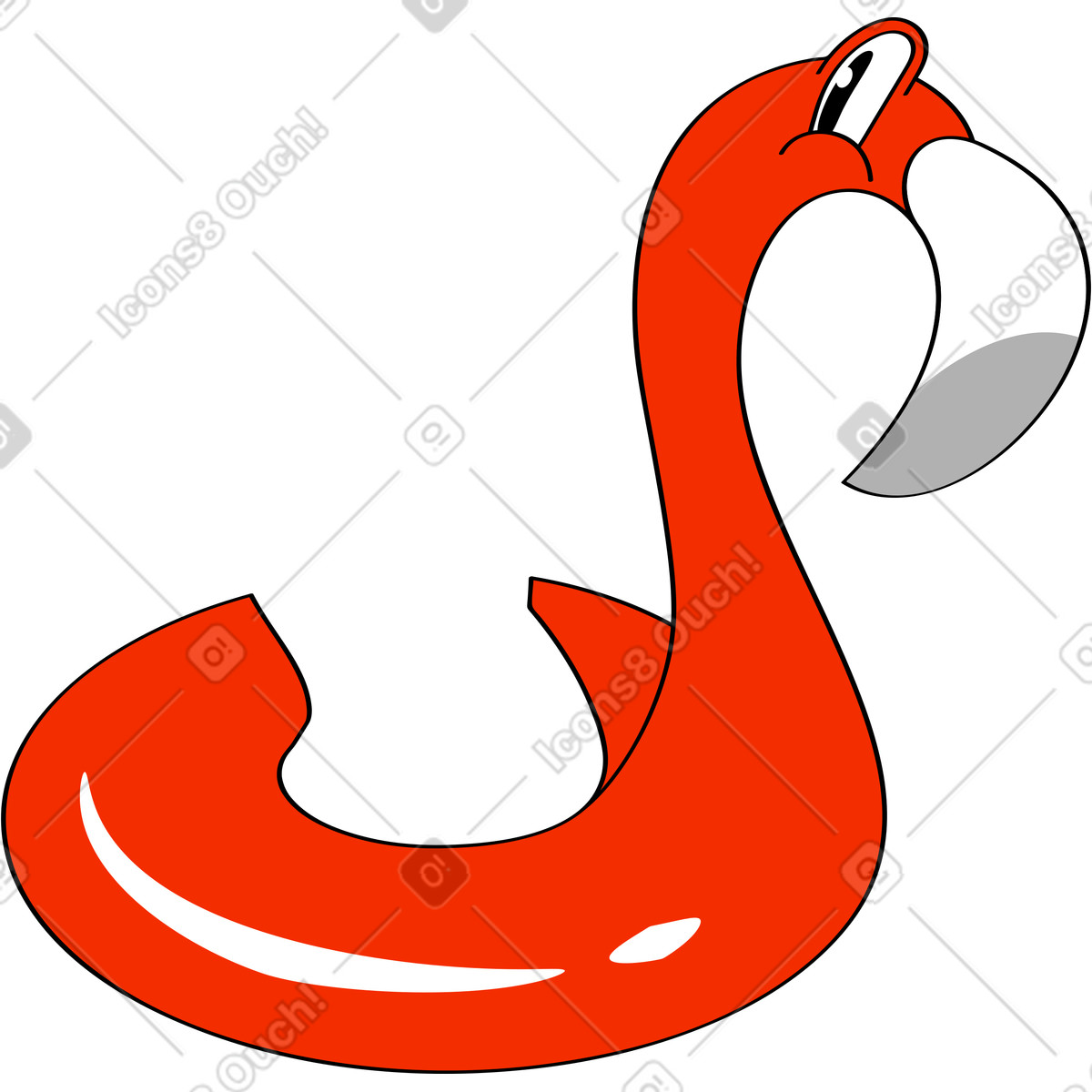 Ilustração de Flamingo inflável em no estilo Looney para baixar em PNG, SVG