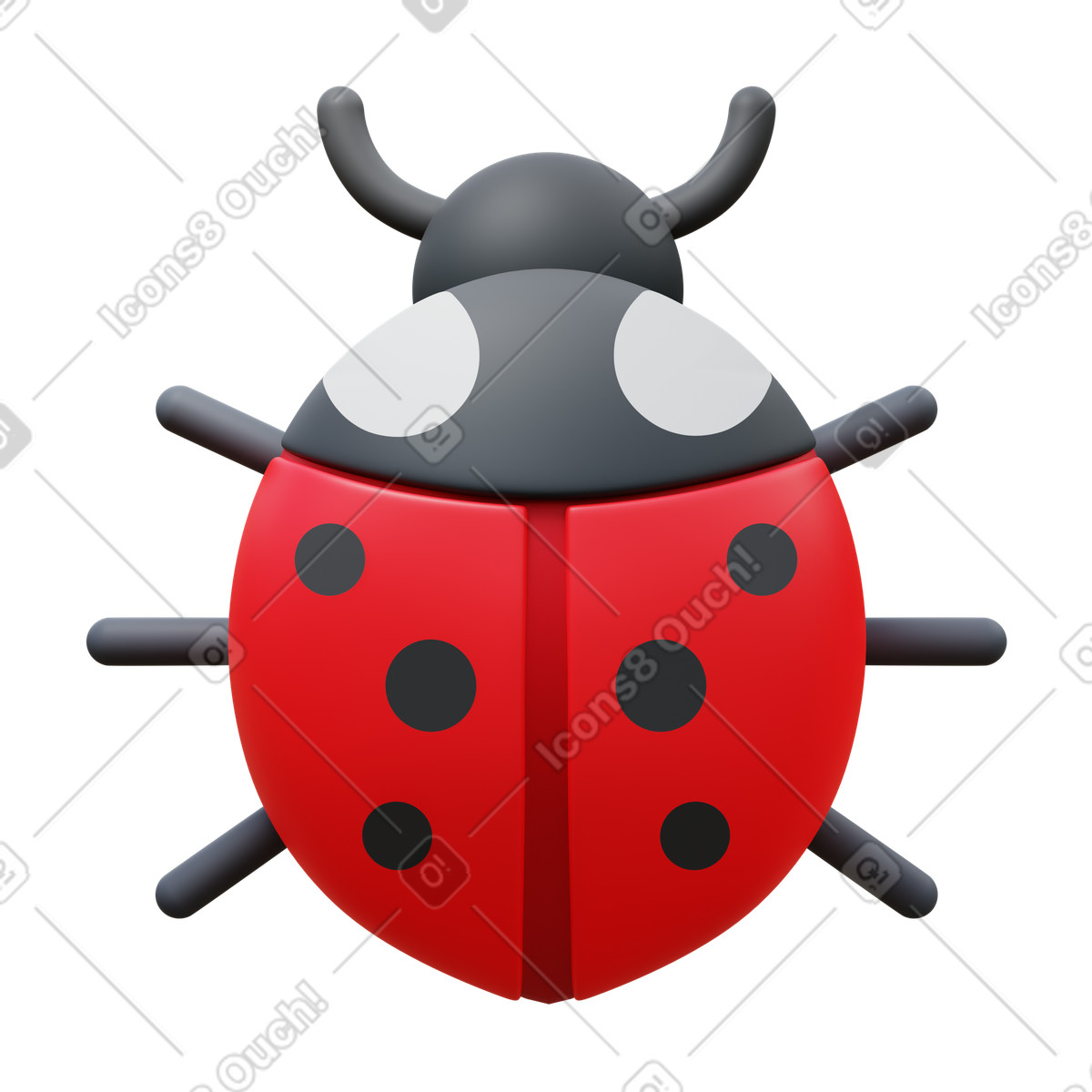 Ilustración Mariquita en estilo 3D Fluency a descargar en PNG y SVG