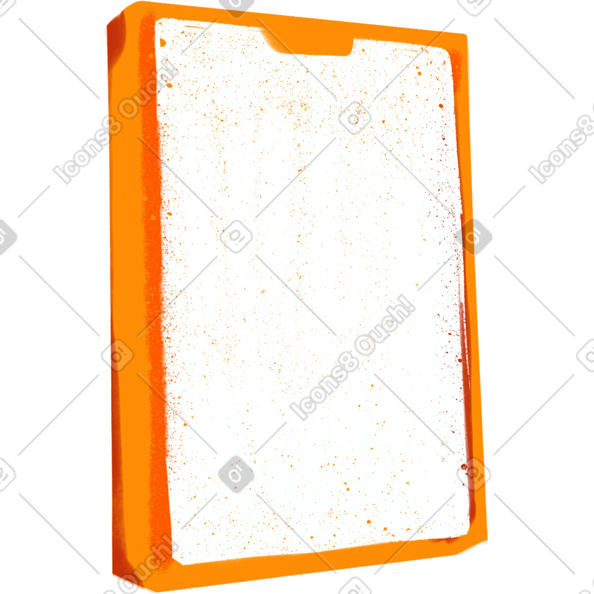 Orange phone-Illustration im Ikigai-Stil als Download in PNG, SVG