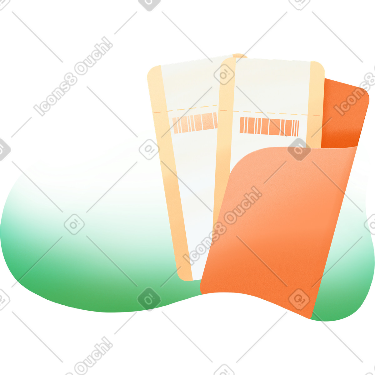 Biglietti aerei su sfondo verde illustrazione in stile Smart scarica in PNG, SVG