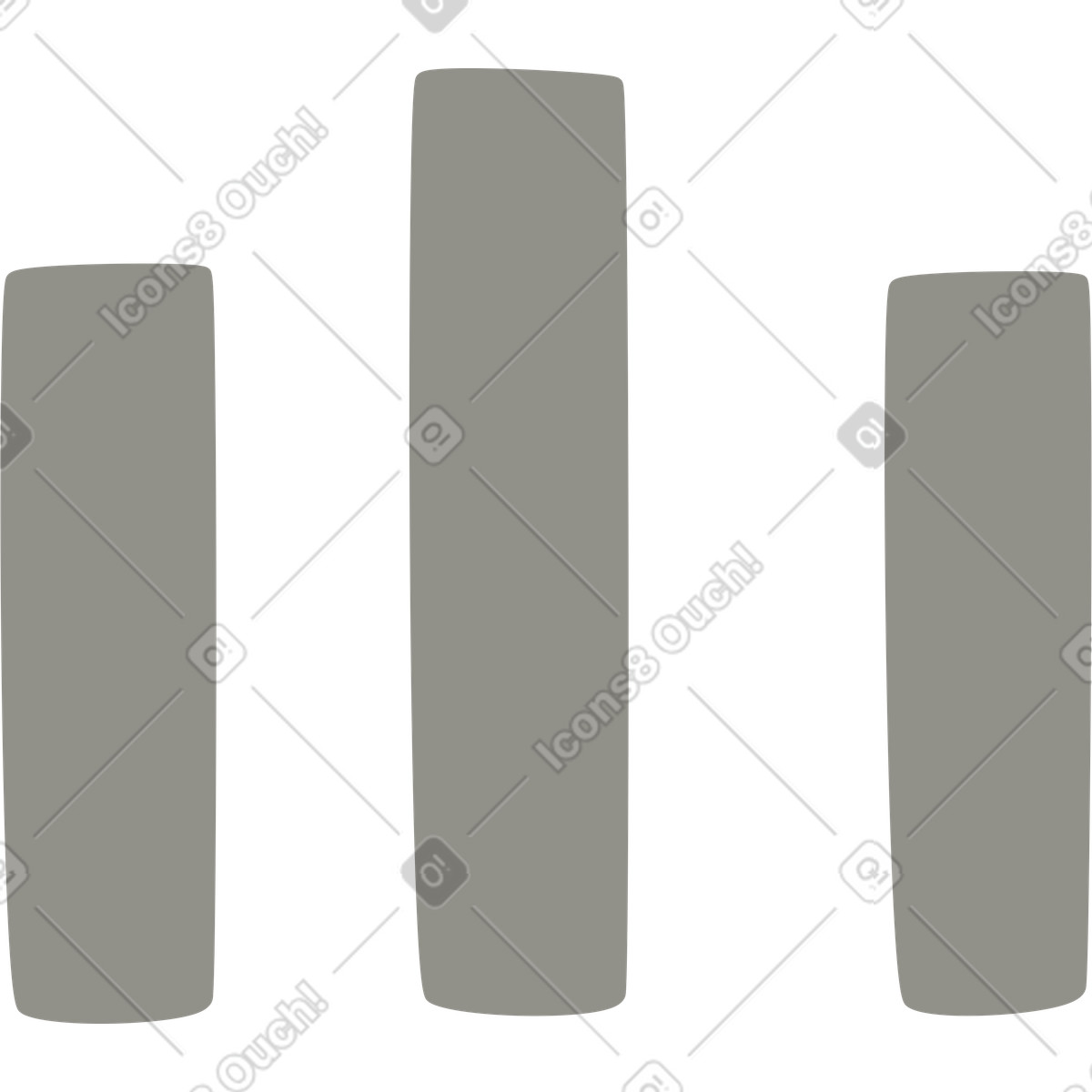 Grey bar chart illustration in Plain style download in PNG, SVG