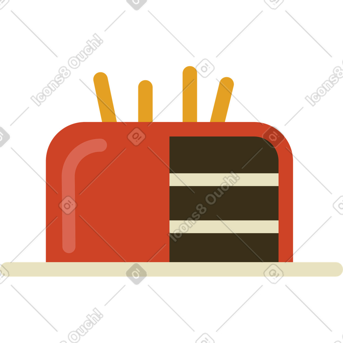 下载 Arabica 风格的 点着蜡烛的生日蛋糕 插画，支持 PNG、SVG 格式