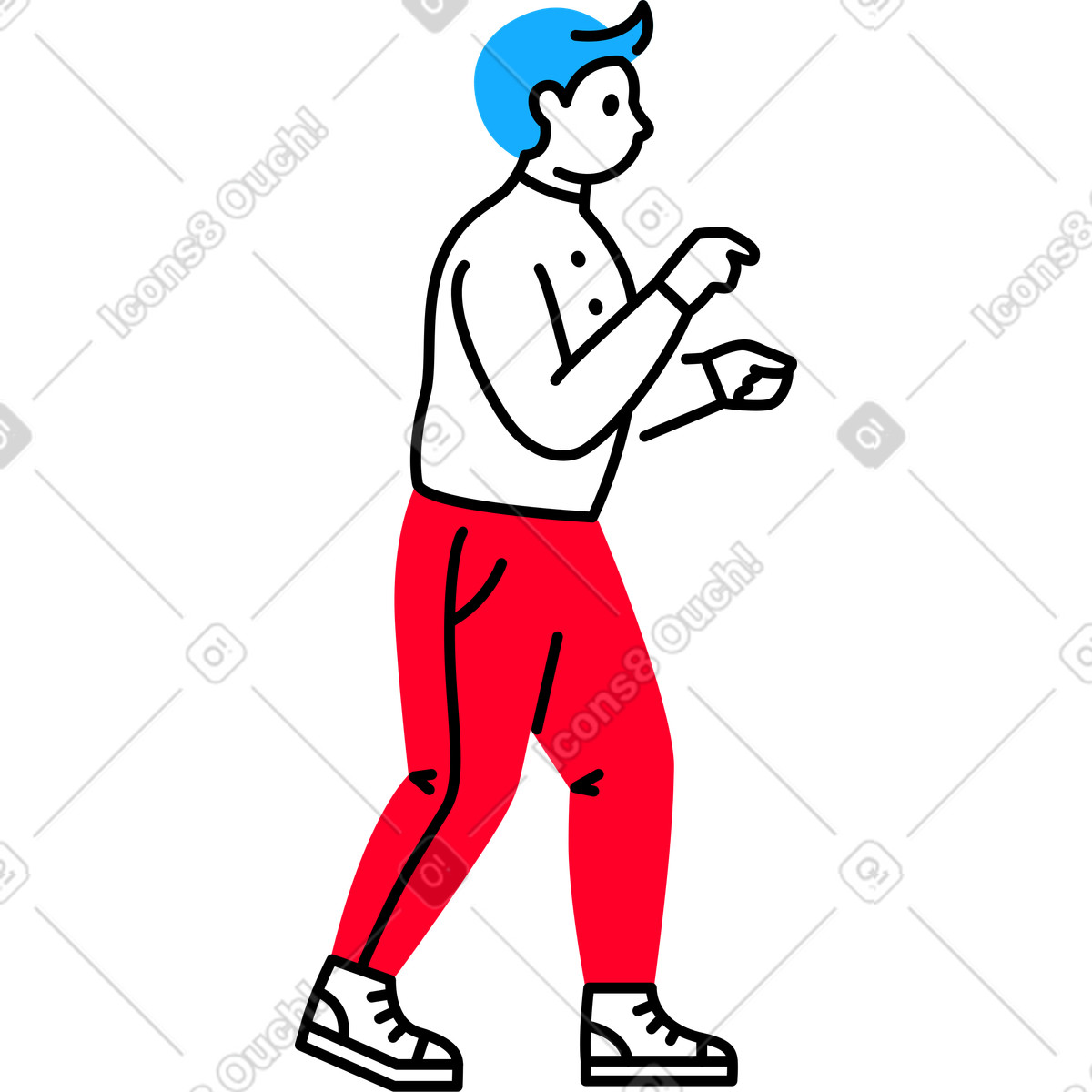 Ilustración Hombre en uniforme de trabajo estilo Transistor a descargar PNG y SVG