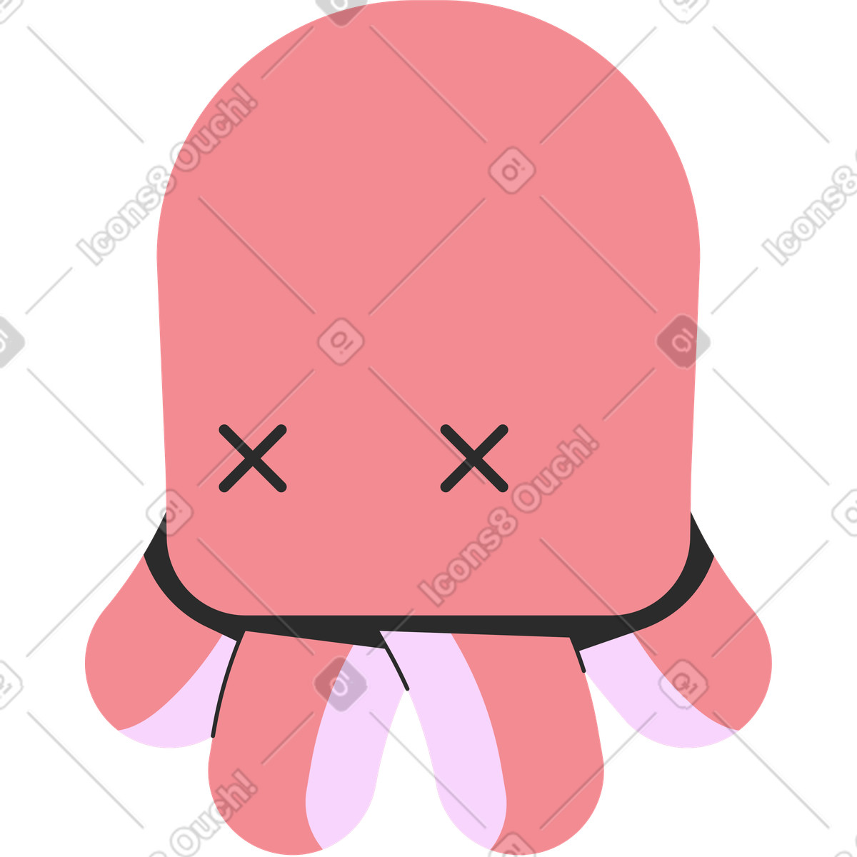 Polpo illustrazione in stile Marginalia scarica in PNG, SVG