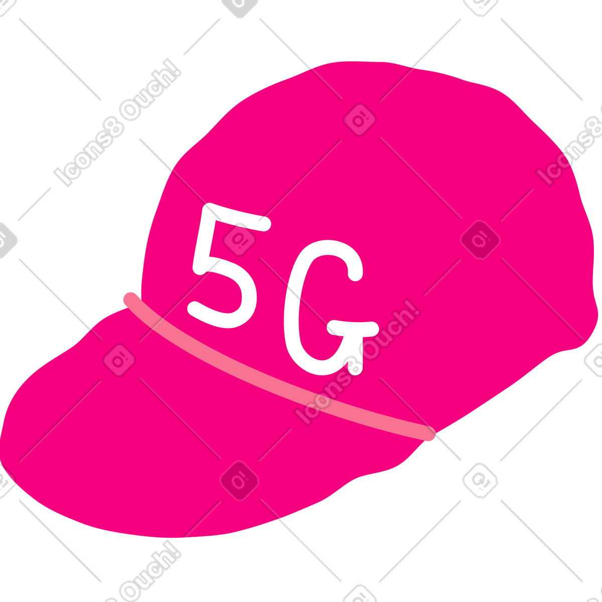 Giggle スタイルの 5g キャップ のイラストをPNG、SVG形式でダウンロード