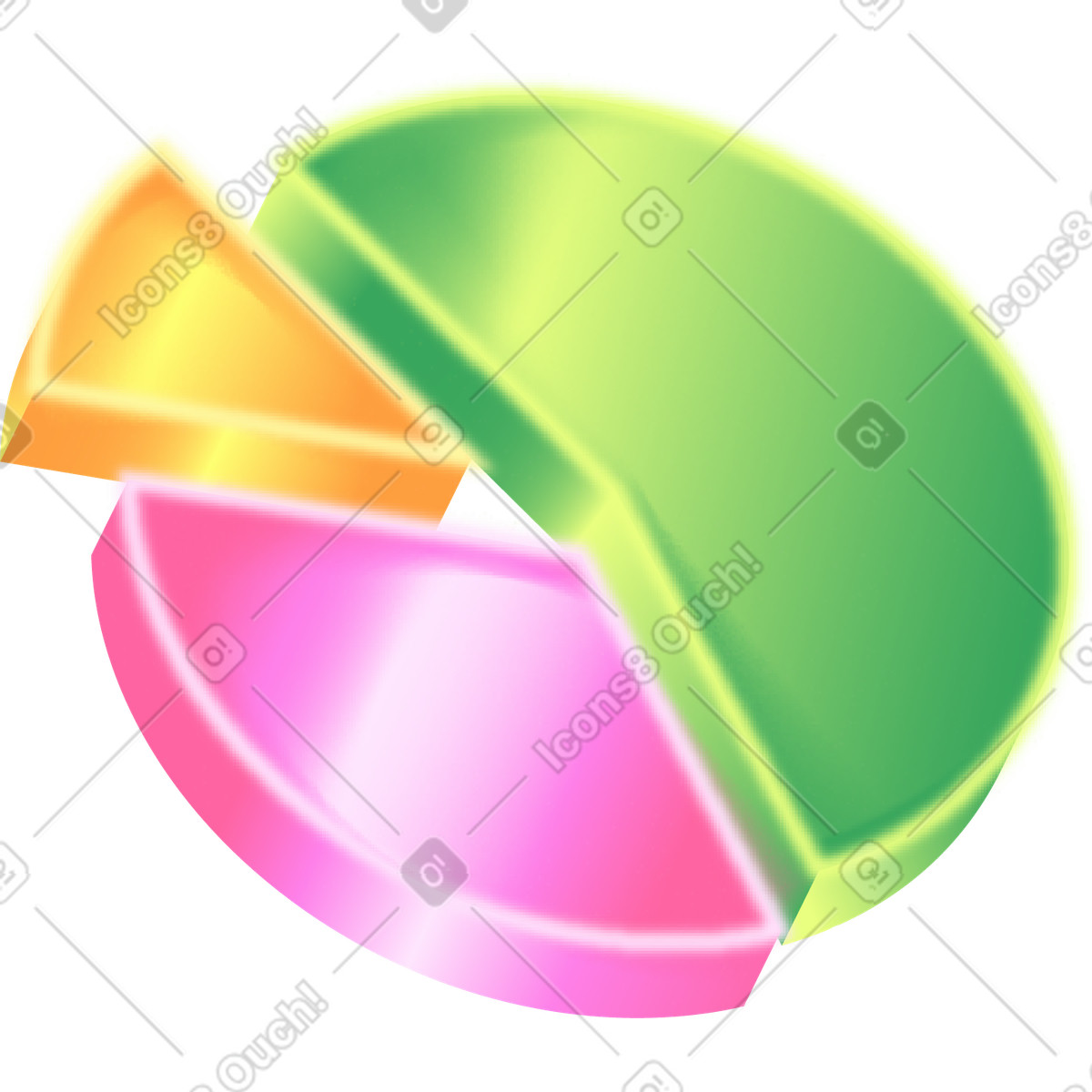 Pie chart illustration in PNG, SVG