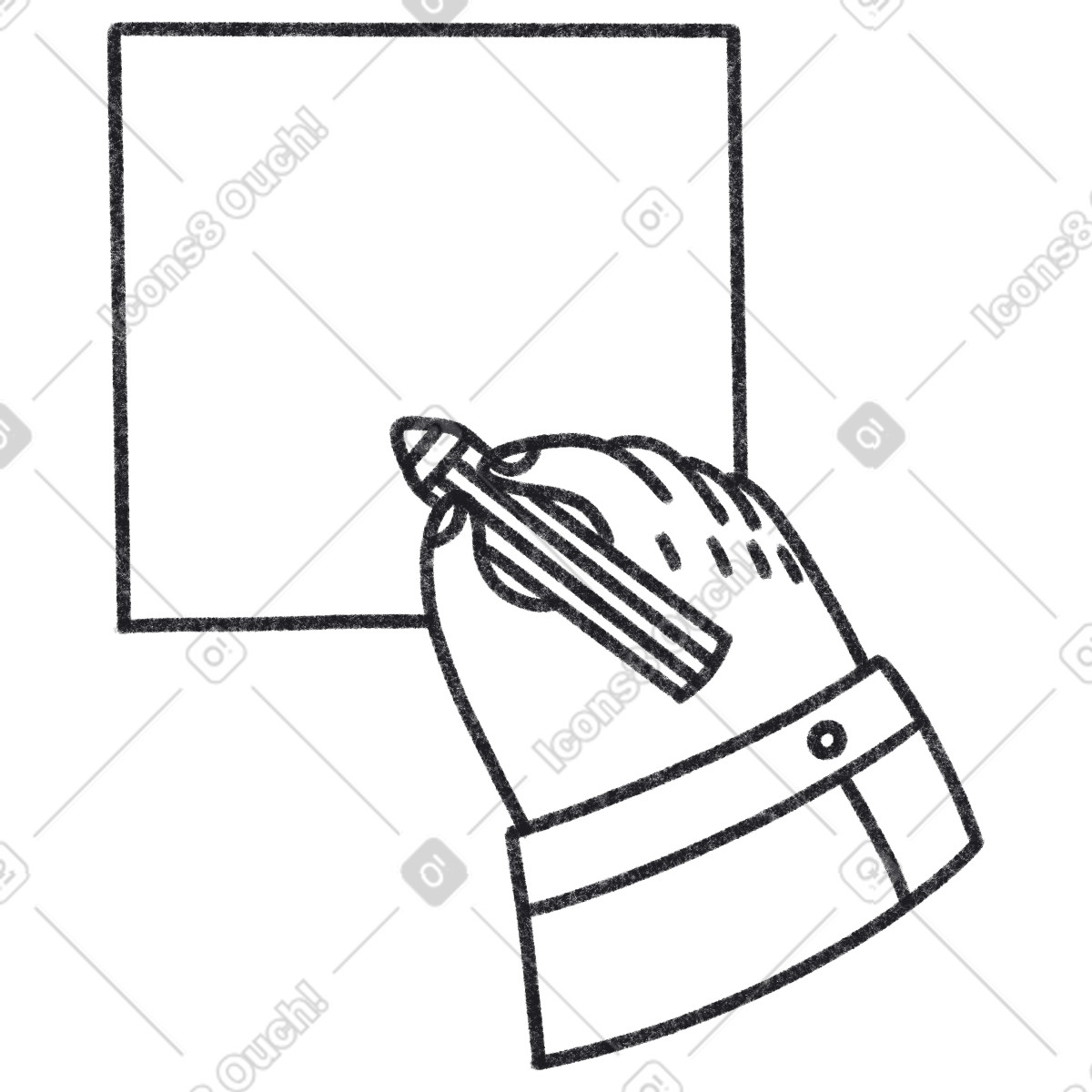 Hand with a sticker illustration in Bonbon Line style download in PNG, SVG