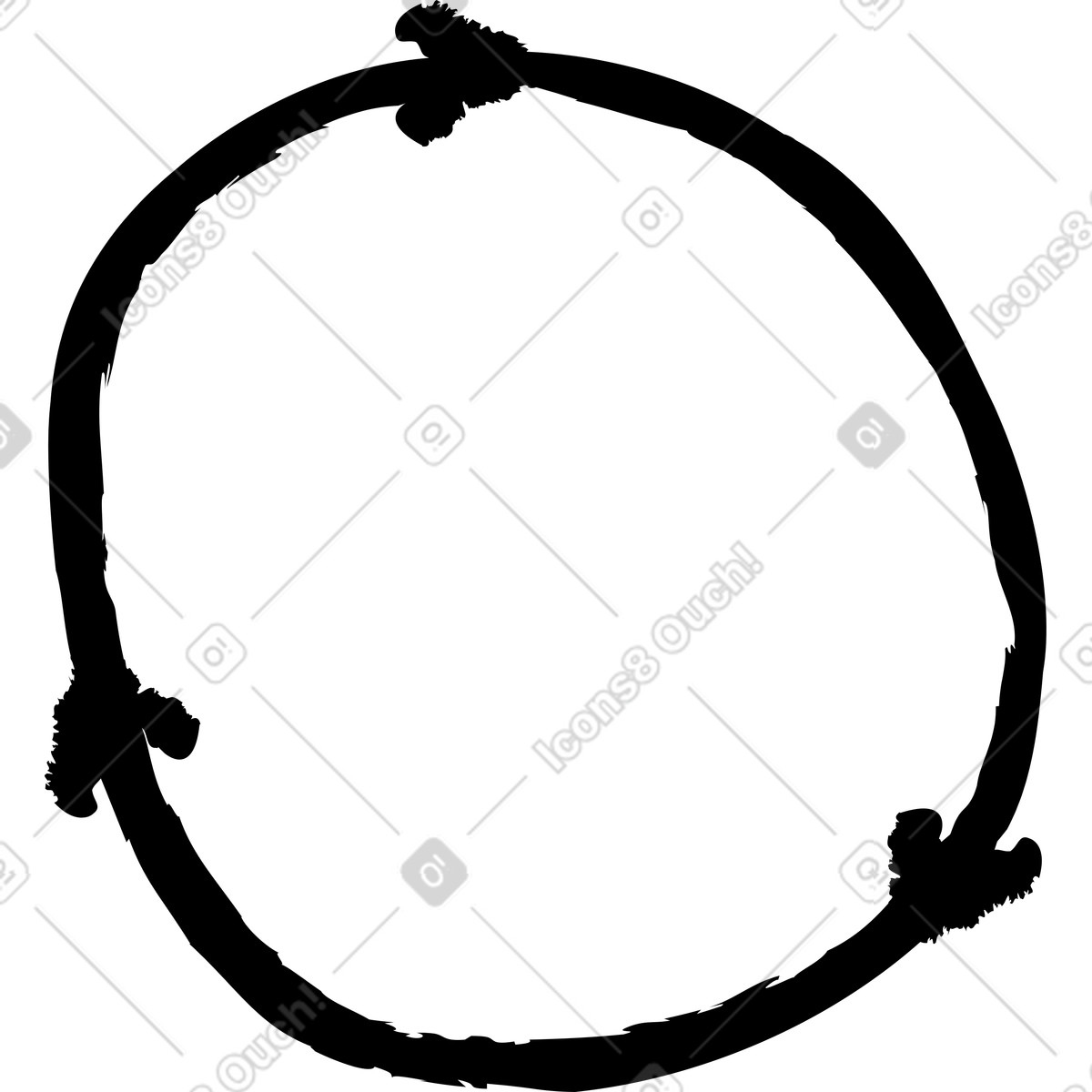 Carboncino round tre illustrazione in stile Twirl scarica in PNG, SVG