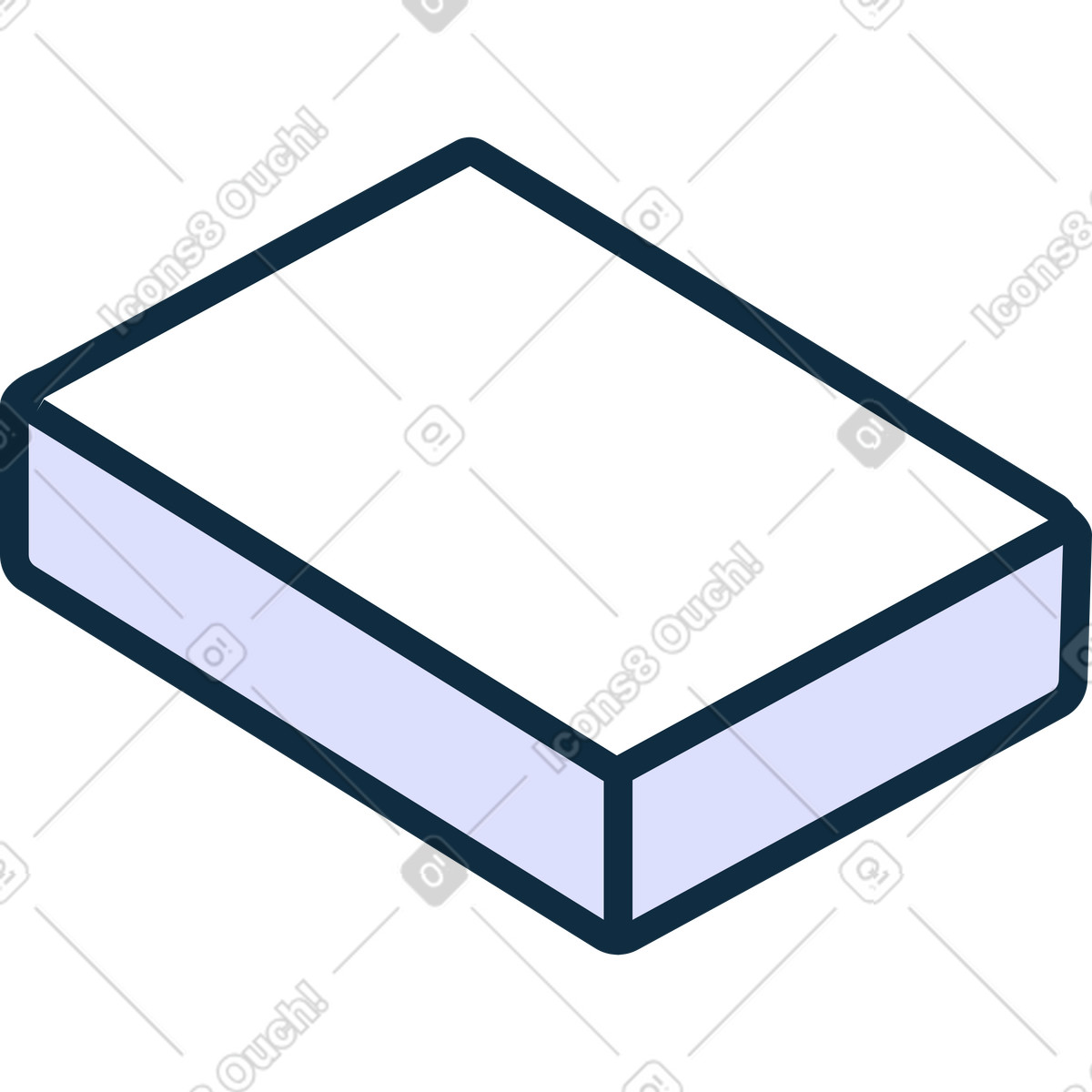 Rectangular eraser illustration in Bubble gum style download in PNG, SVG