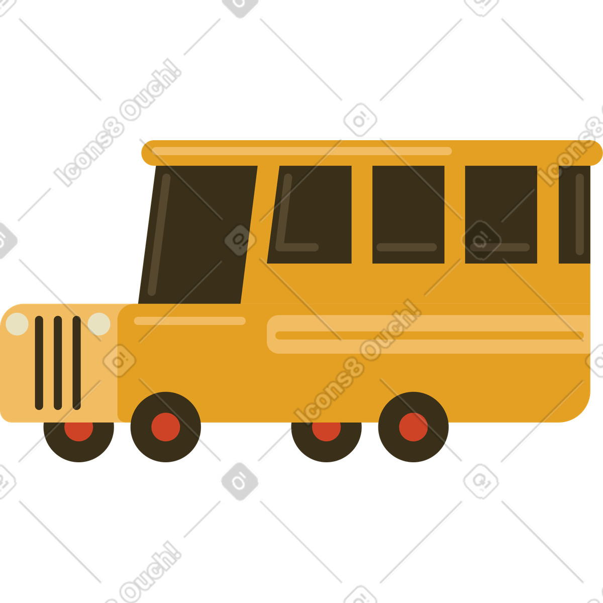 Ilustración Autobús escolar en estilo Arabica a descargar en PNG y SVG