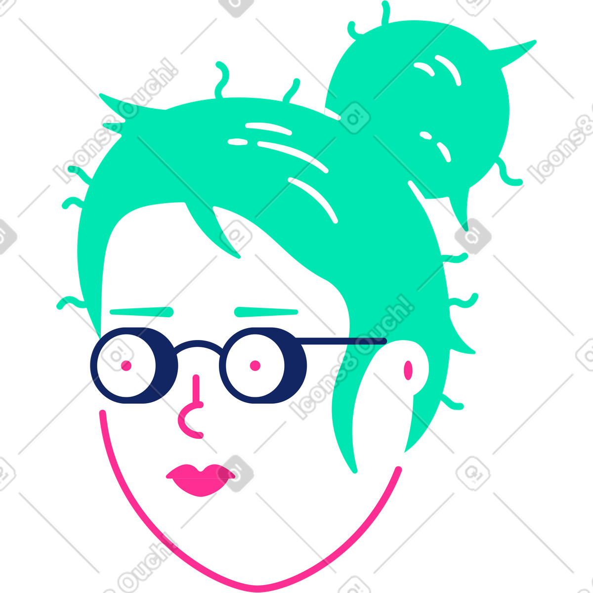 Testa di donna illustrazione in stile Cyborg scarica in PNG, SVG