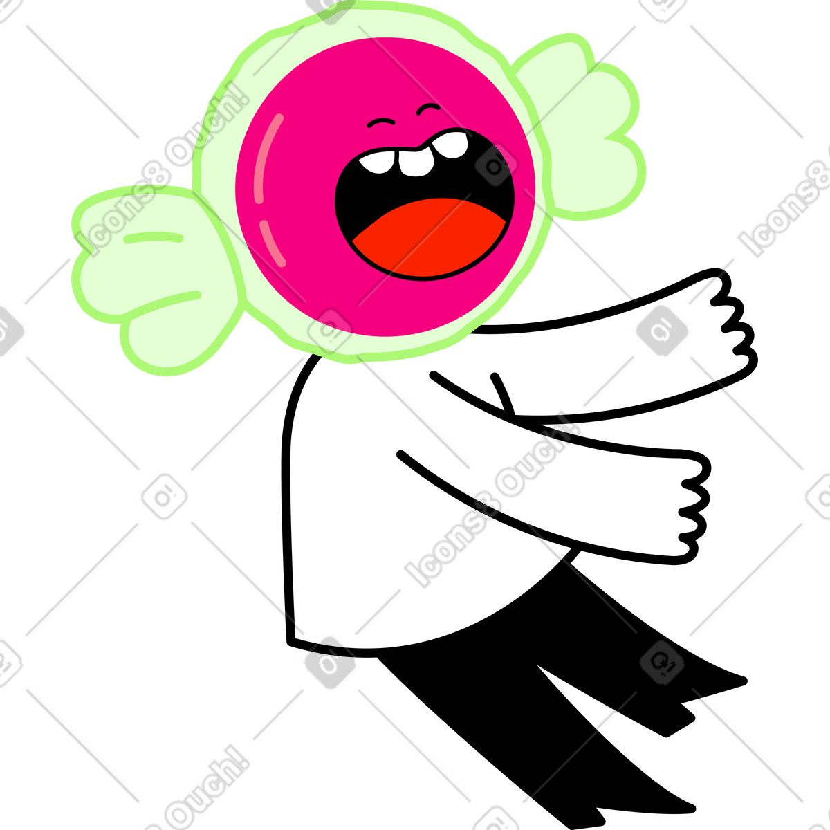 下载 Giggle 风格的 头戴糖果的人物 插画，支持 PNG、SVG 格式