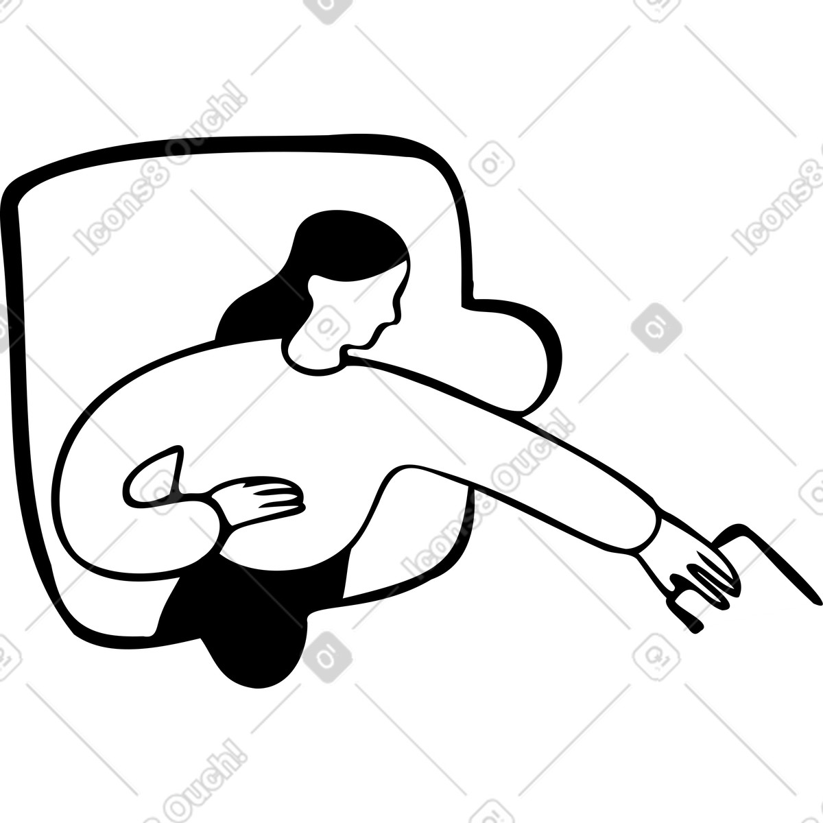 Woman in a puzzle piece taking document illustration Journal style download PNG, SVG