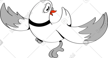 날고 뒤를 돌아보는 비둘기 PNG, SVG