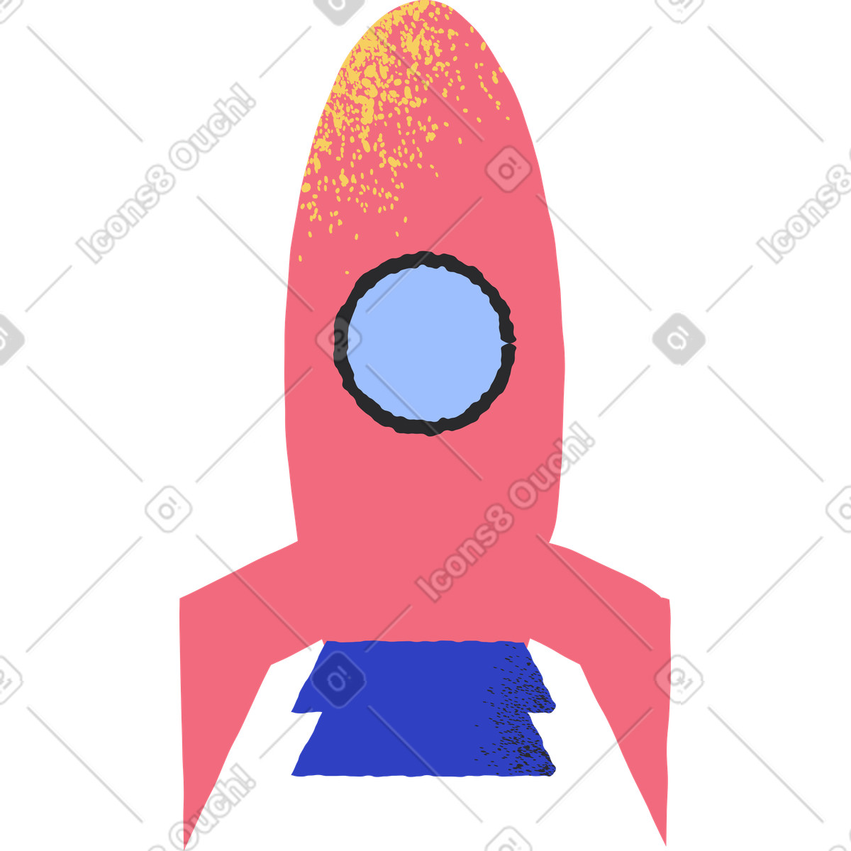 Ilustração de Foguete em no estilo Pablo para baixar em PNG, SVG