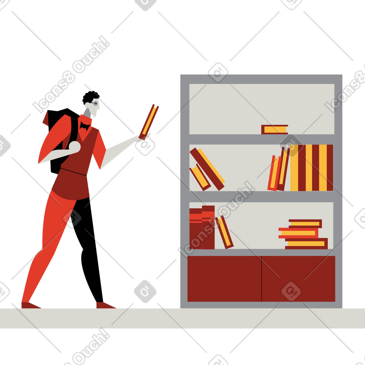 Illustration Bibliothèque dans le style Burgundy à télécharger aux formats PNG, SVG