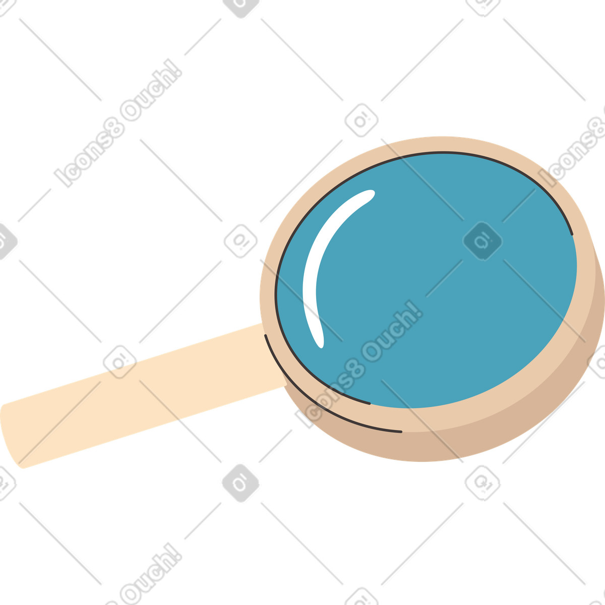 Lente d'ingrandimento illustrazione in stile Dizzy scarica in PNG, SVG