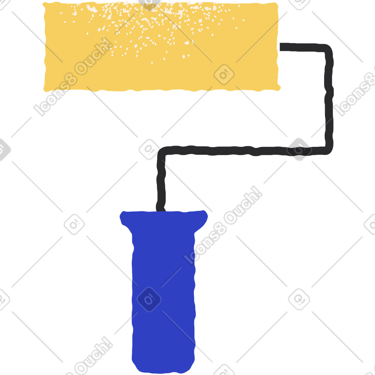Paint roller illustration in Pablo style download in PNG, SVG
