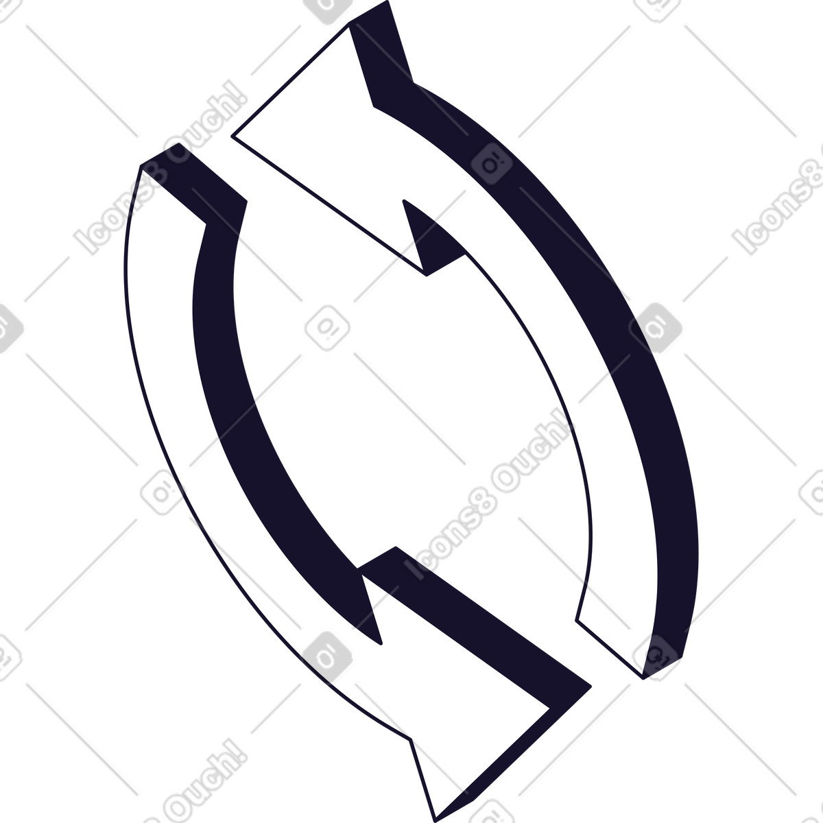 White circle arrows-Illustration im Node-Stil als Download in PNG, SVG