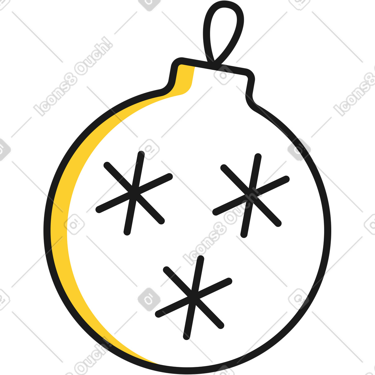 Ilustração de Bola natal em no estilo Taxi para baixar em PNG, SVG