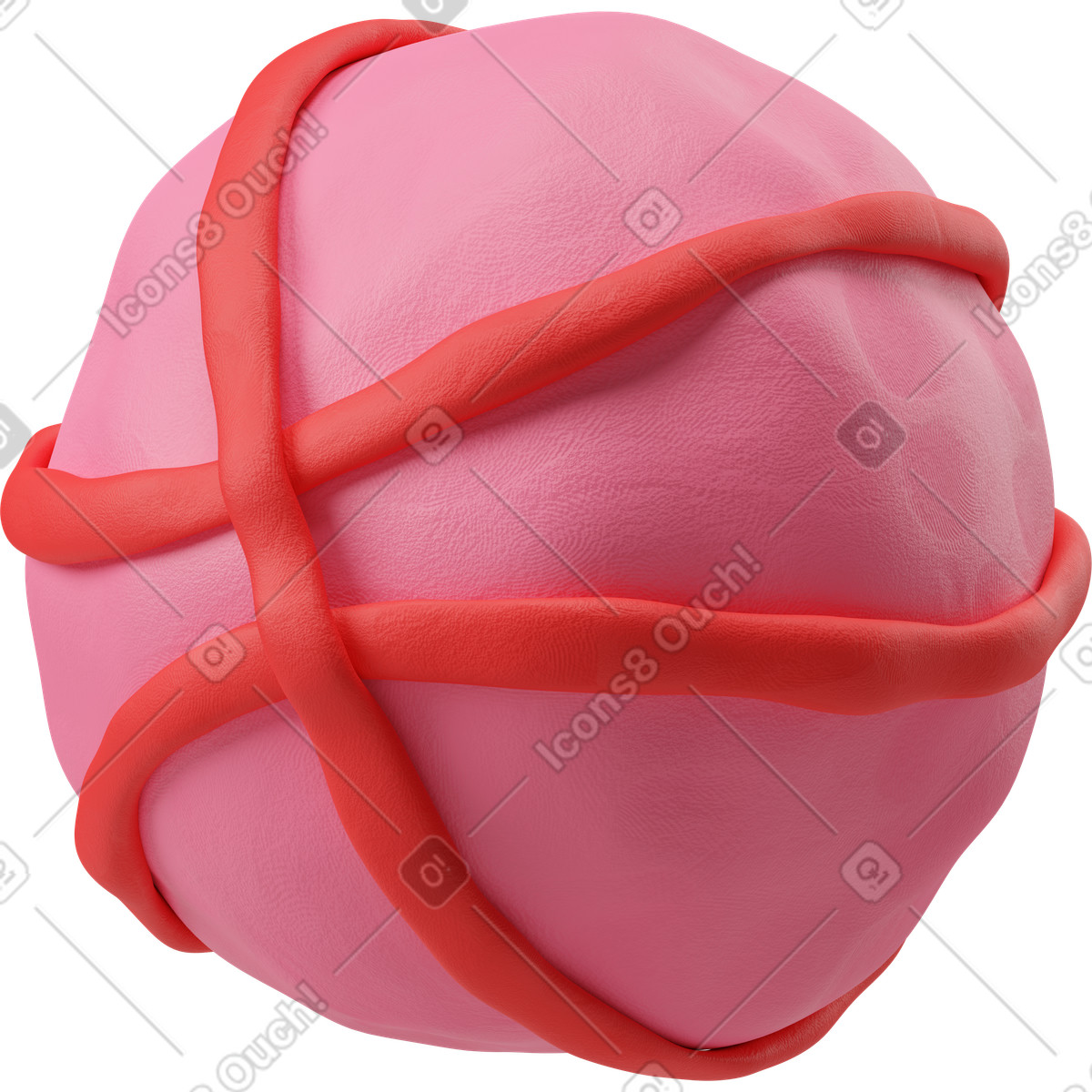 Ilustração de Logo drible rosa em no estilo 3D Plastilina para baixar em PNG, SVG