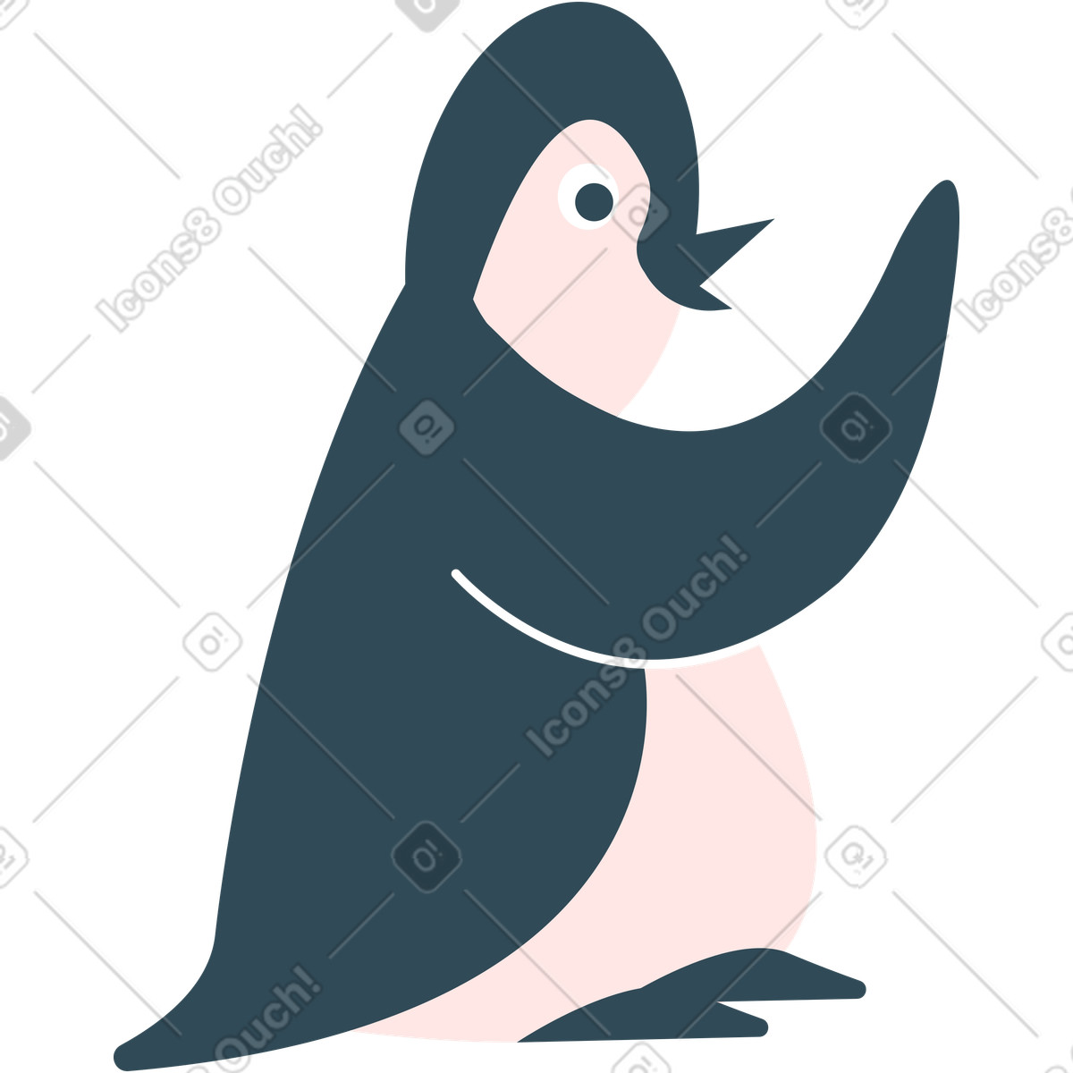 Ilustração de Pinguim em no estilo Kingdom para baixar em PNG, SVG