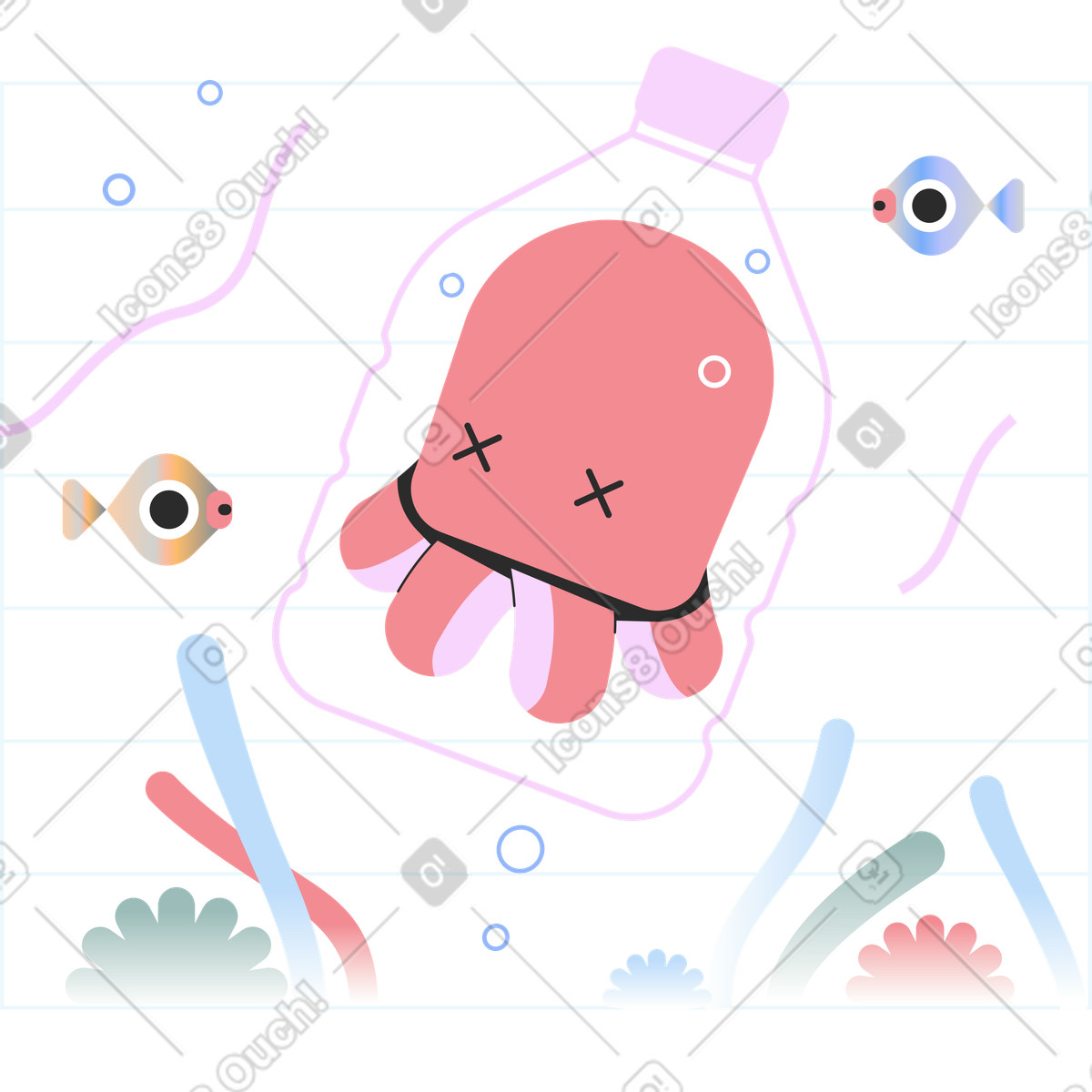Ecological problems illustration depicting challenges in nature, available as clipart SVG and GIF graphics