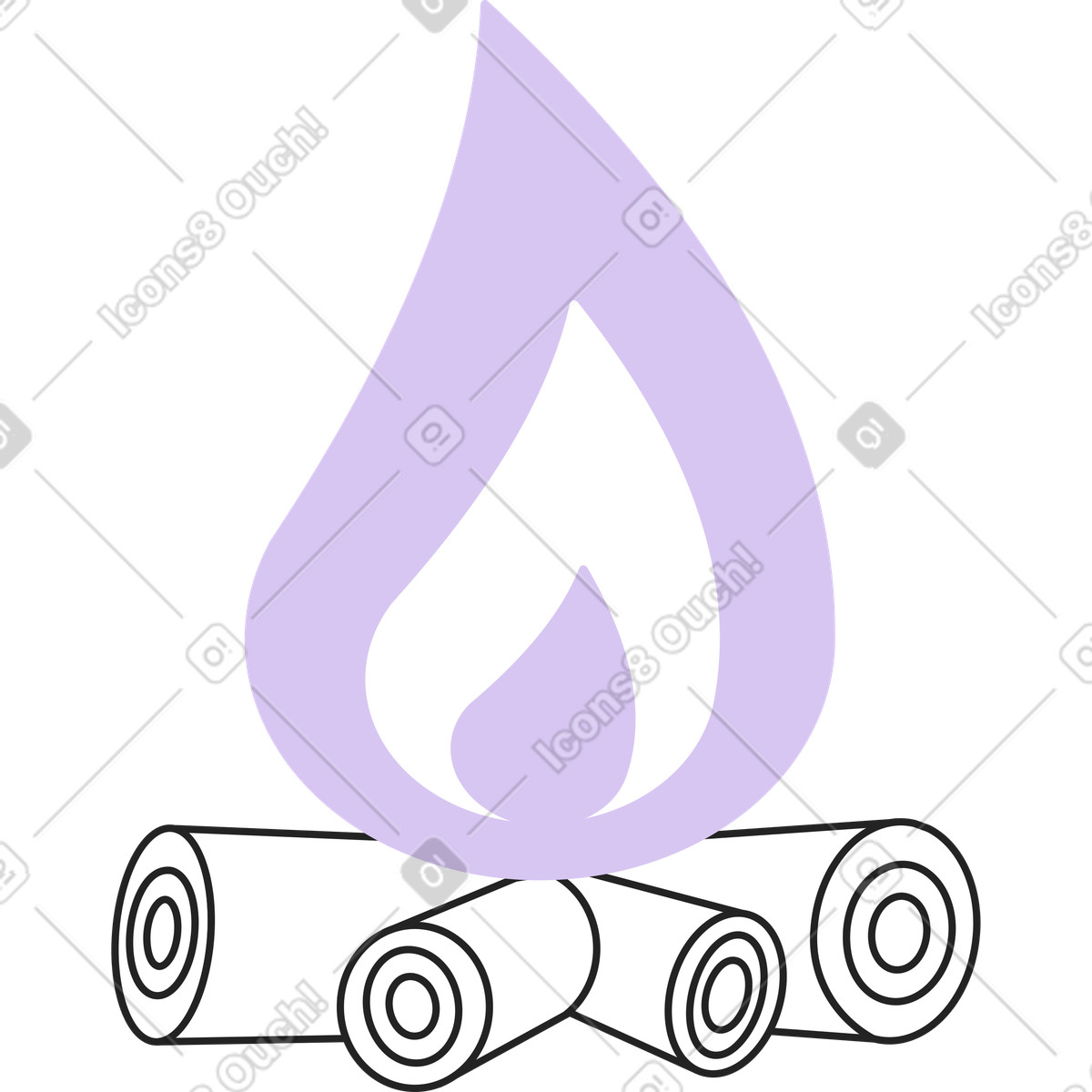 Illustration animée Feu dans le style Sammy Line à télécharger aux formats GIF, Lottie (JSON), AE