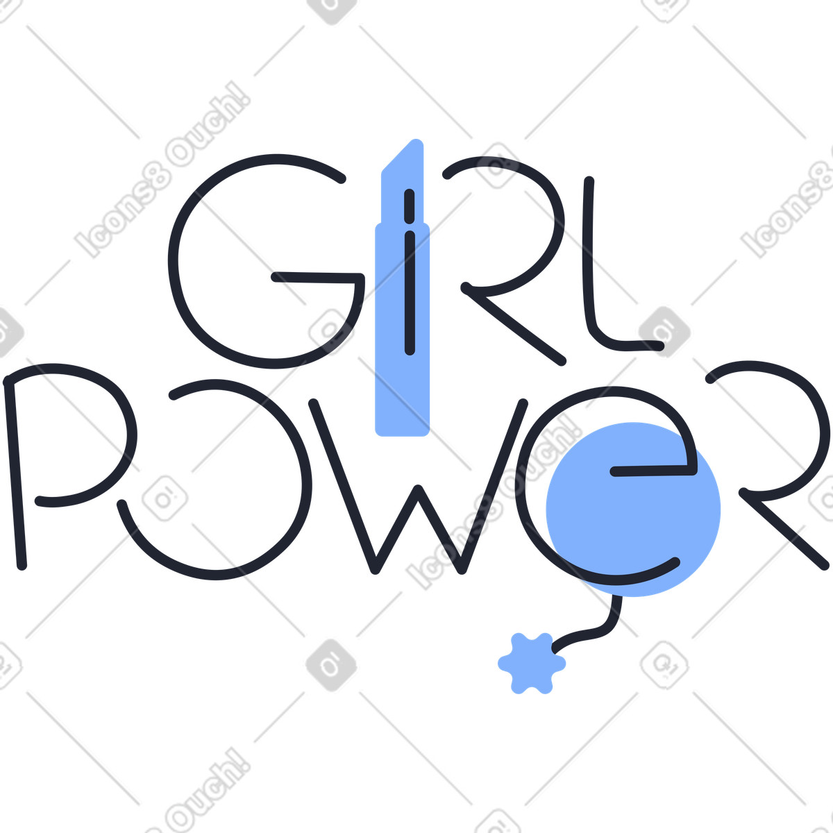 Potere della ragazza illustrazione in stile Pablita scarica in PNG, SVG