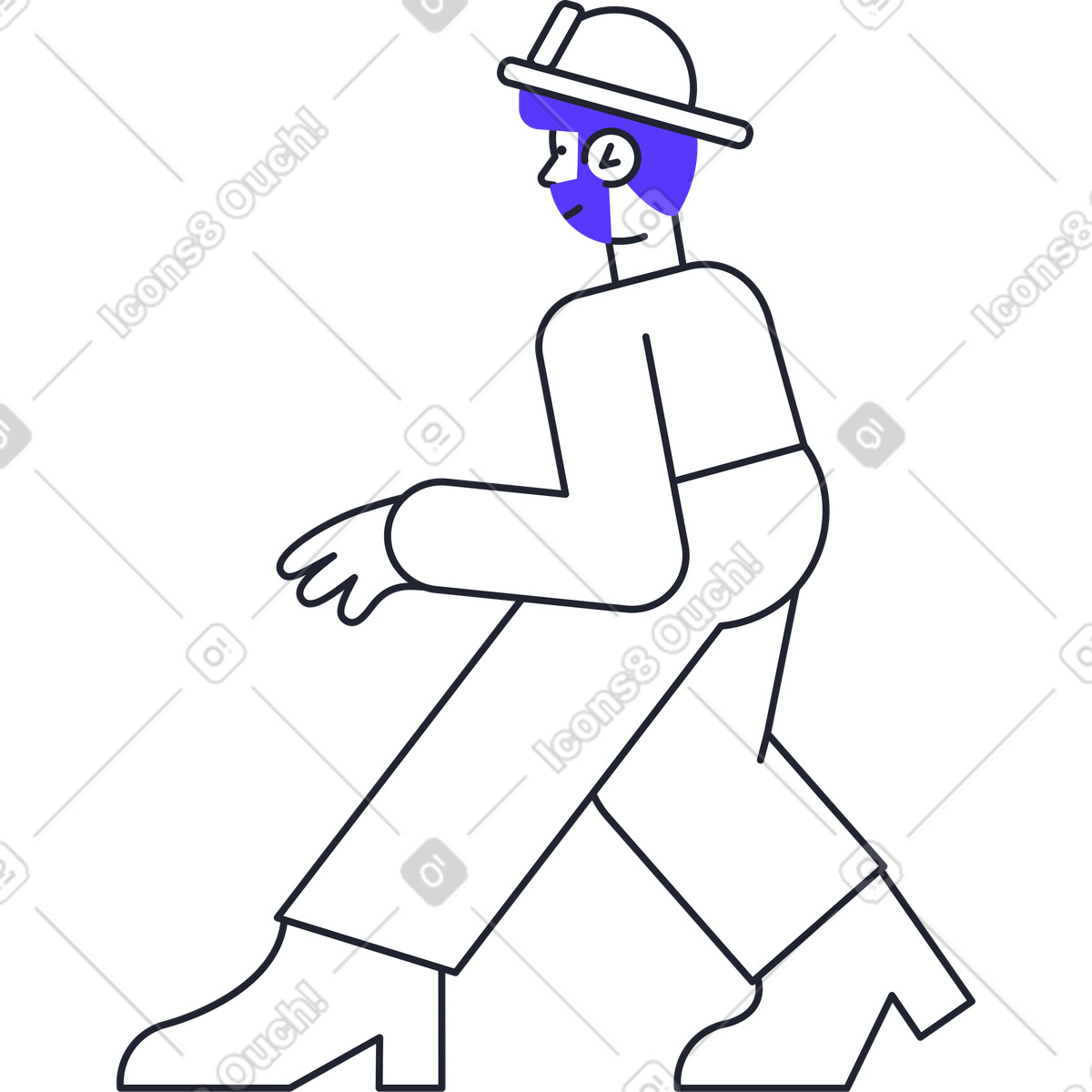 Fireman illustration in Pablita style download in PNG, SVG