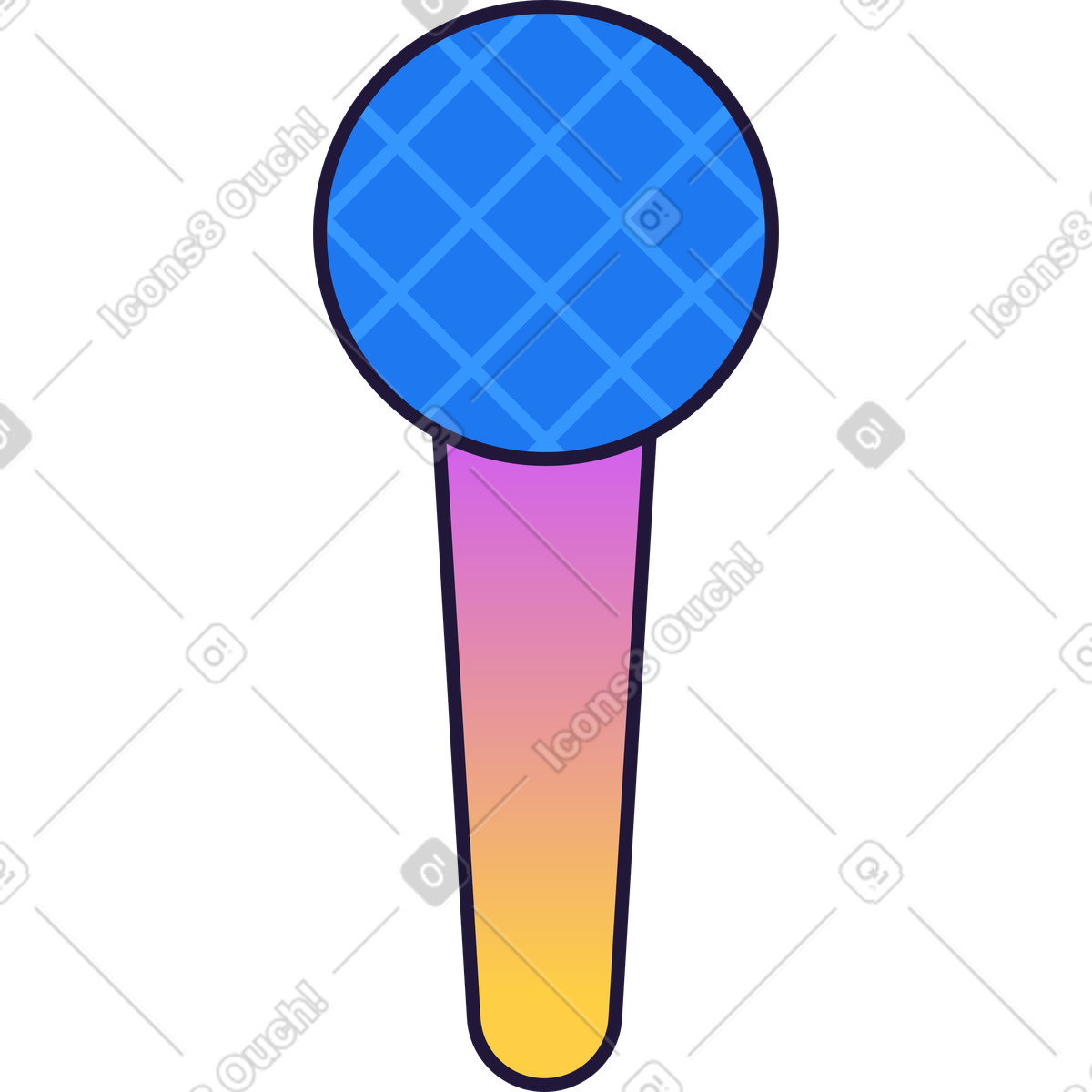 Mikrofon-Illustration im Conifer-Stil als Download in PNG, SVG