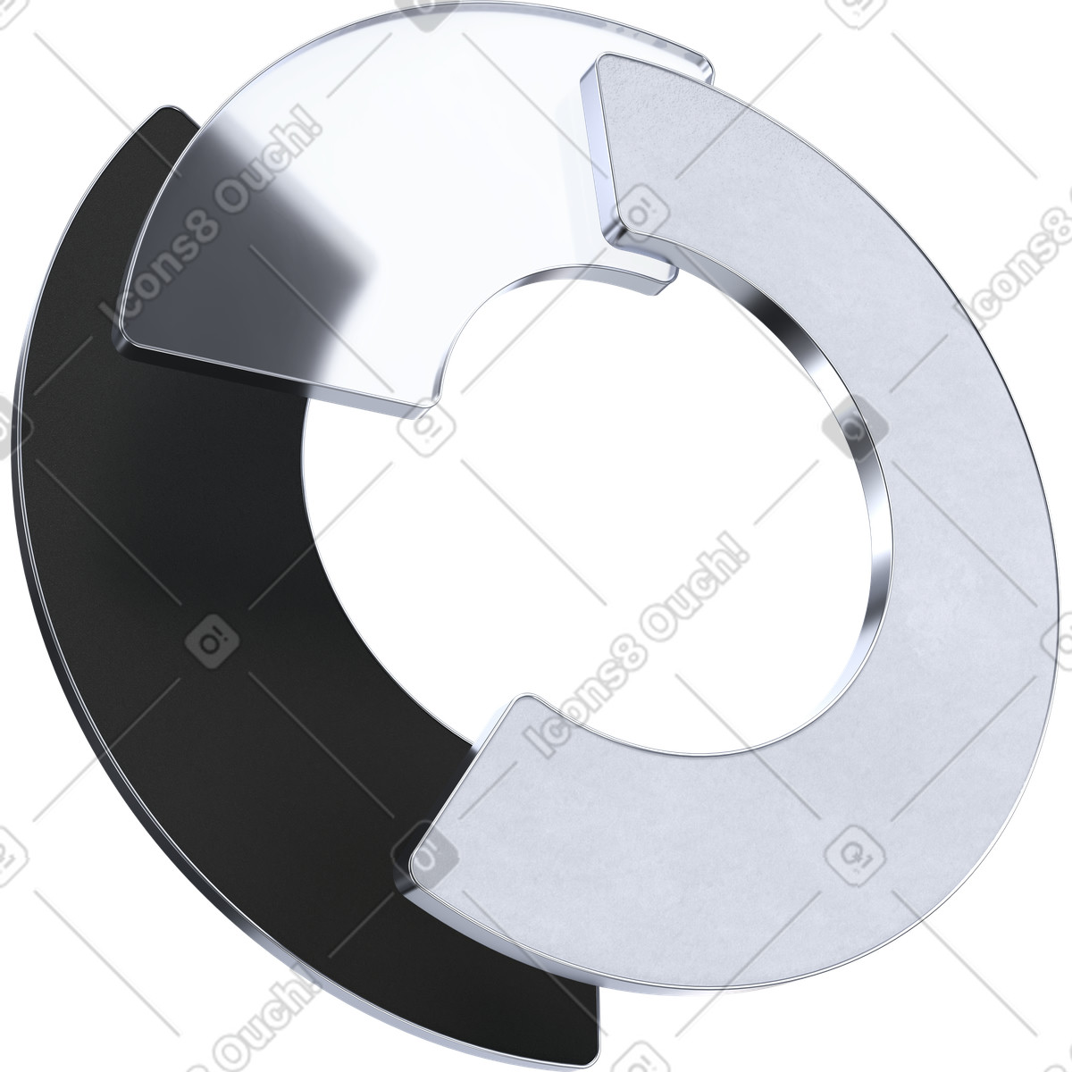 Donut chart breakdown, data distribution, metric segmentation illustration in PNG, SVG