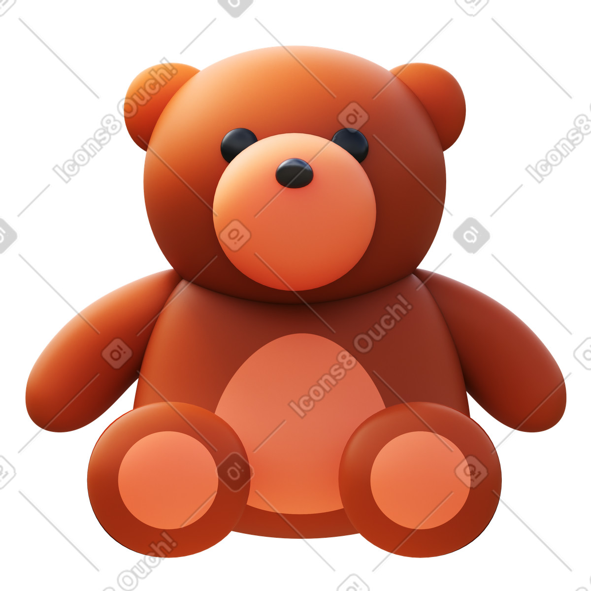 Teddy bear illustration in 3D Fluency style download in PNG, SVG