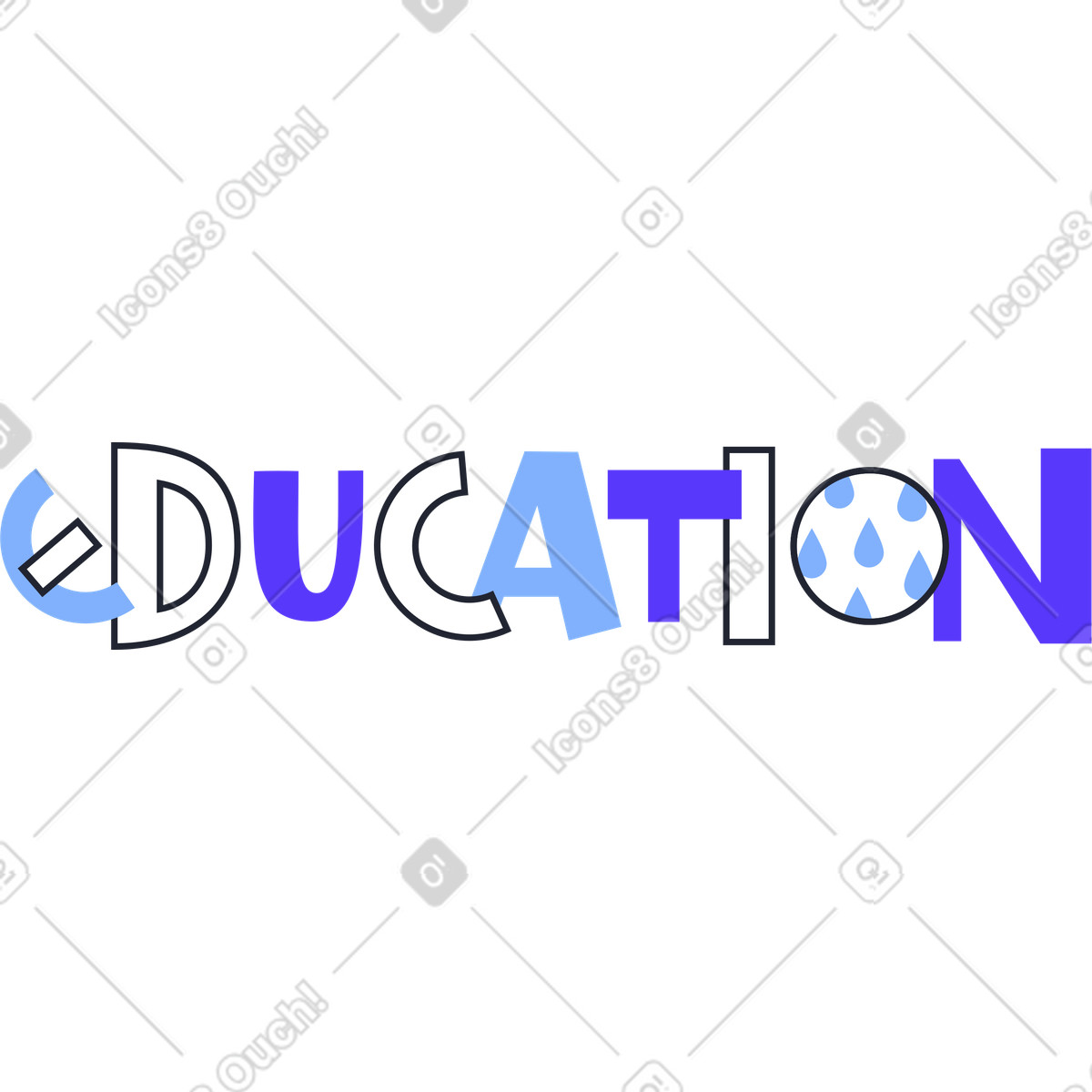 Mehrfarbige beschriftungsausbildung-Illustration im Pablita-Stil als Download in PNG, SVG