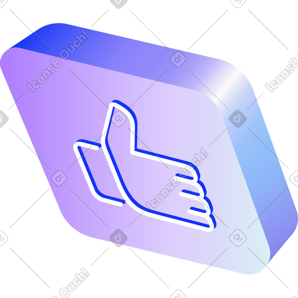 Ilustração de Ícone polegar para cima em no estilo Hi-tech baixar em PNG, SVG