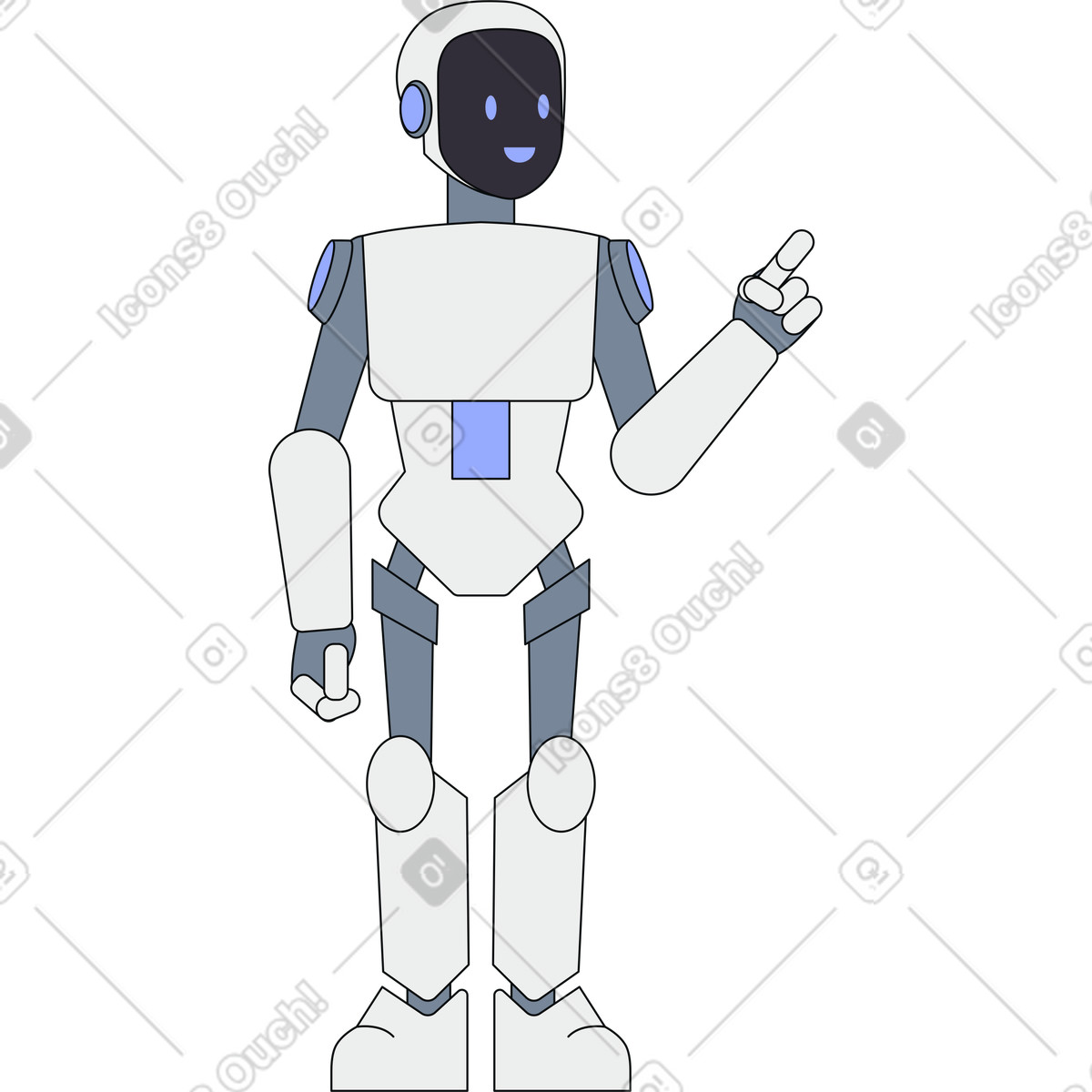Robot umanoide illustrazione in stile Teko scarica in PNG, SVG