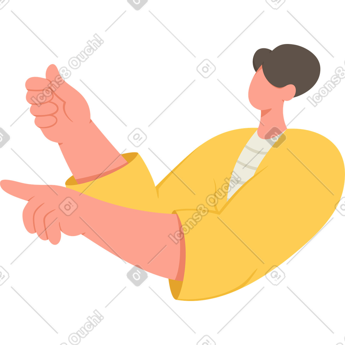 Illustration Femme montrant quelque chose dans le style Social à télécharger aux formats PNG, SVG