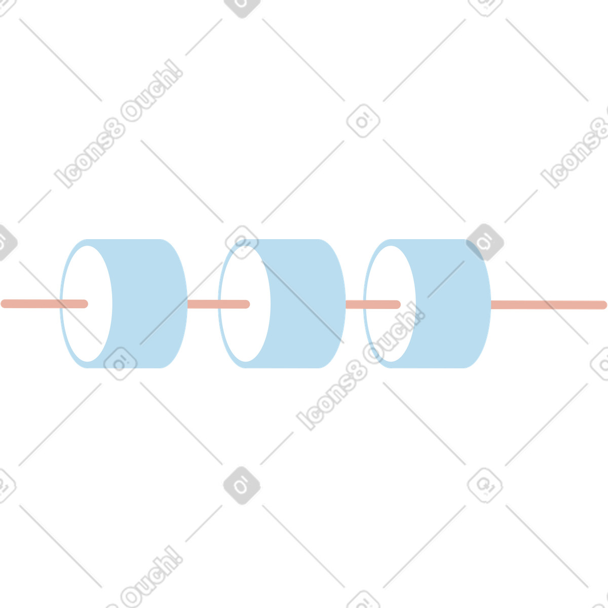 Blue marshmallows on a stick illustration in Kiddo style download in PNG, SVG