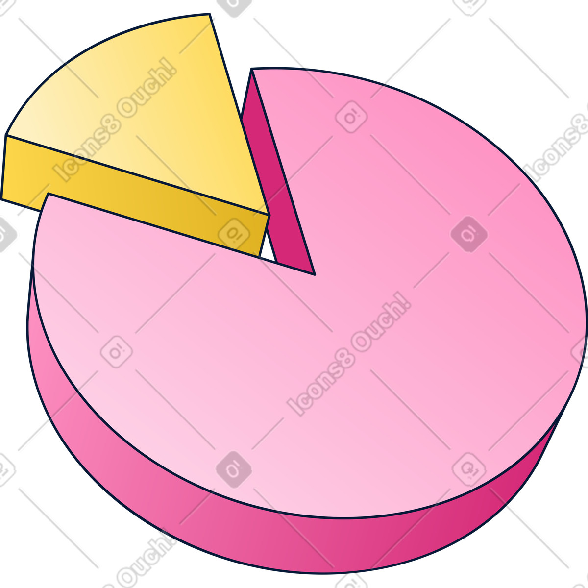 Pie chart illustration in PNG, SVG