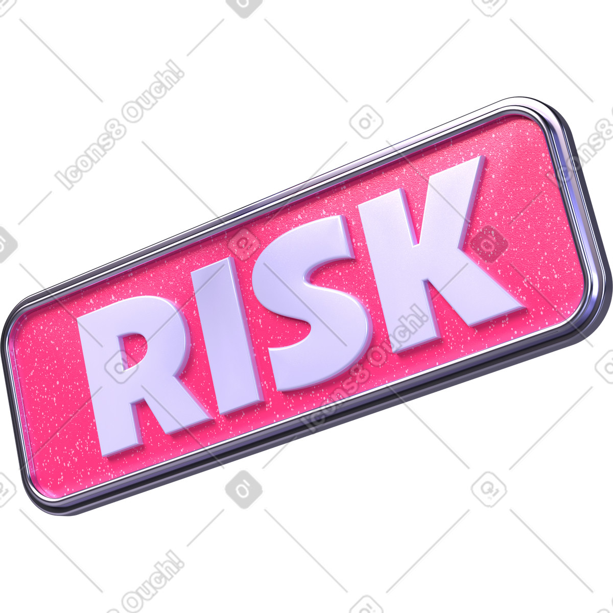 Risk text on plaque illustration in 3D Boost style download in PNG, SVG