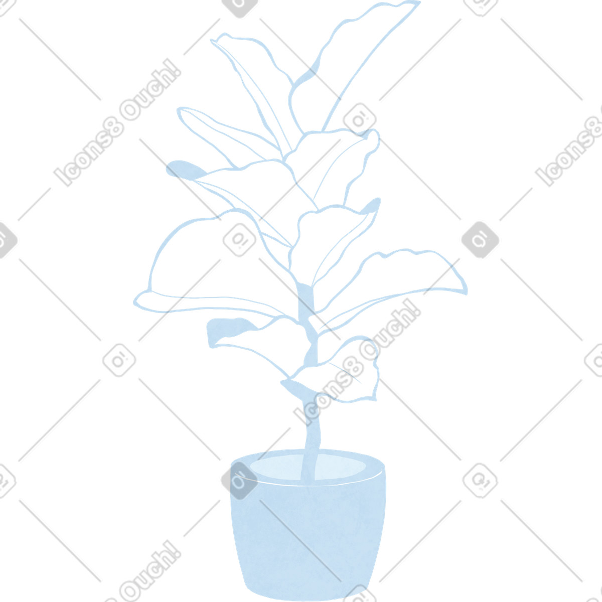 Lifestyle 스타일의 Big blue home plant 일러스트레이션 PNG, SVG 다운로드
