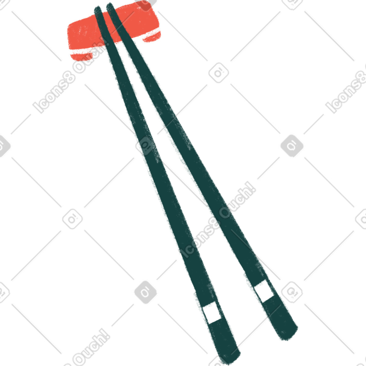 Chopsticks illustration in Tutti style download in PNG, SVG