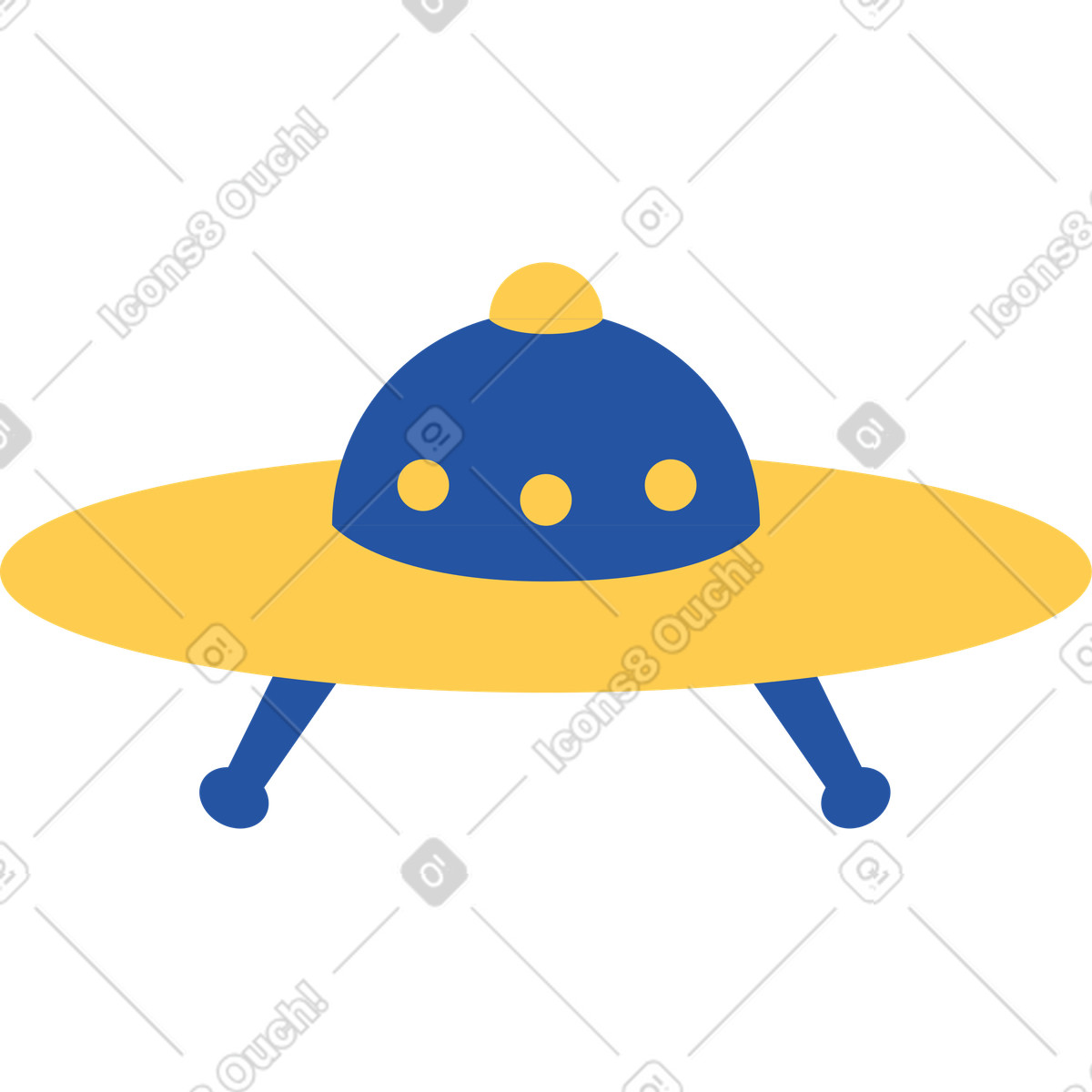 Illustration Ovni dans le style Spot à télécharger aux formats PNG, SVG