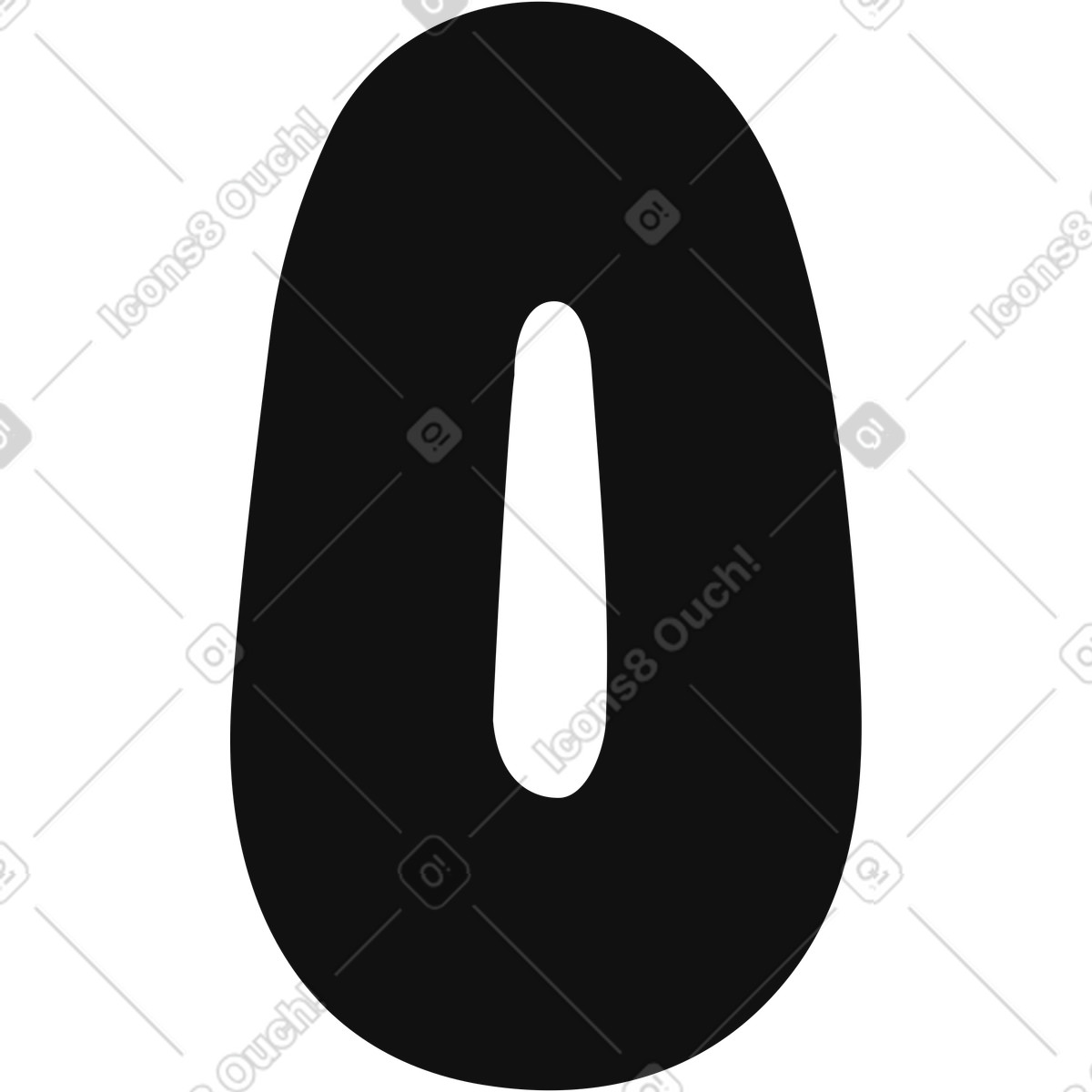 Ilustración Letra o en estilo Journal a descargar en PNG y SVG