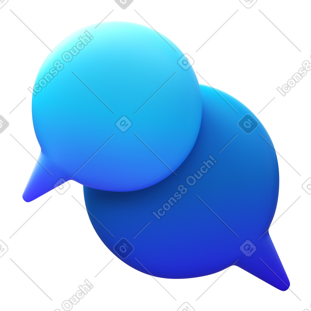Chat bubbles illustration in 3D Fluency style download in PNG, SVG