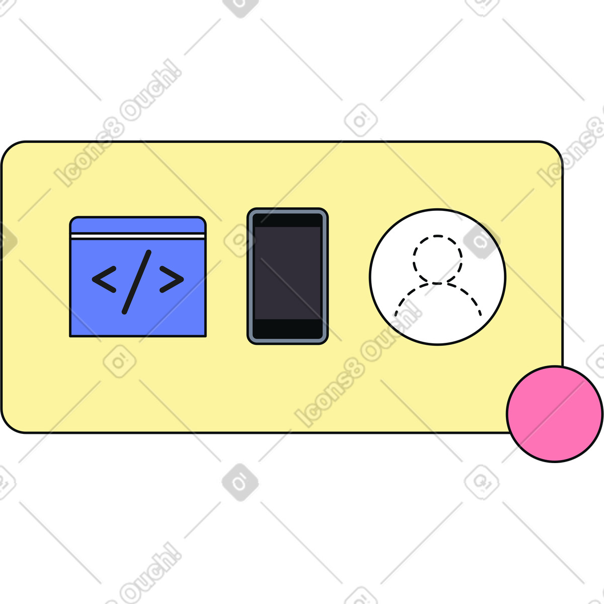 Application development icon illustration in Teko style download in PNG, SVG