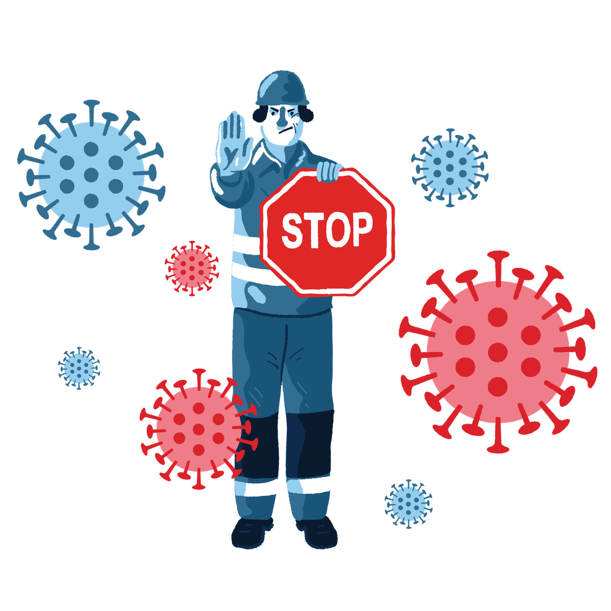 Ilustração de Stopping COVID-19 em no estilo Cherry para baixar em PNG, SVG